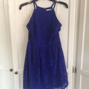 blue lace dress